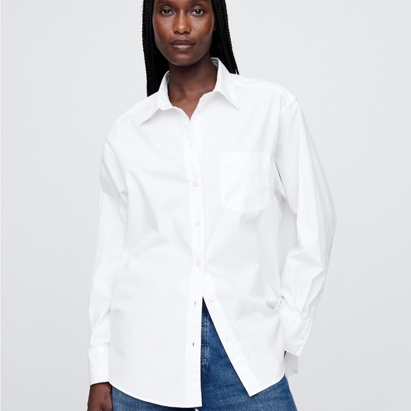 GAP Tops - Gap Organic Cotton Poplin Big Shirt - White, XS Petite, NWT